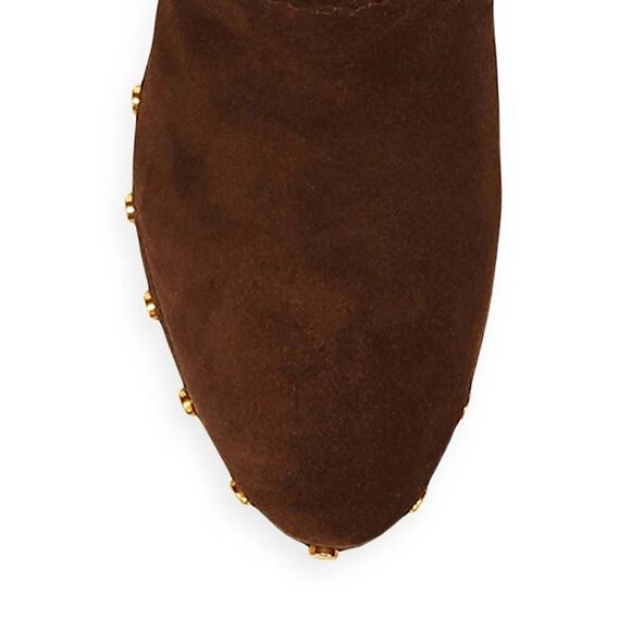 Veronica Beard Glendale Block heel Clog Knee Boots Brown 8 - Picture 7 of 10